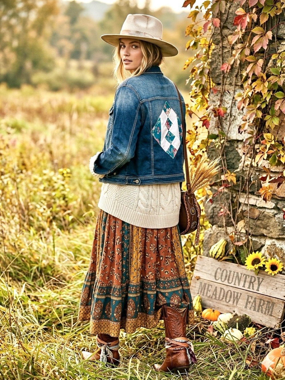 UPCYCLED patchwork stretchy rustic edge denim/jean jacket w western vibe